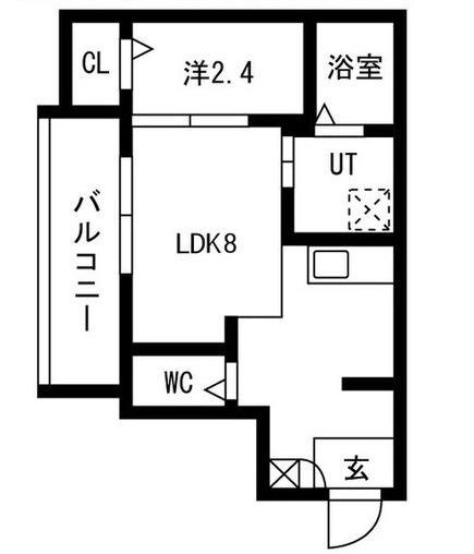 西湊町ジーイー・ディス(1LDK/3階)の間取り写真