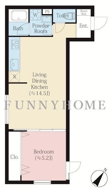 MAISON YUTENJI(1LDK/1階)の間取り写真
