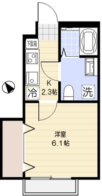 クラスティーネ稲城(1K/1階)の間取り写真
