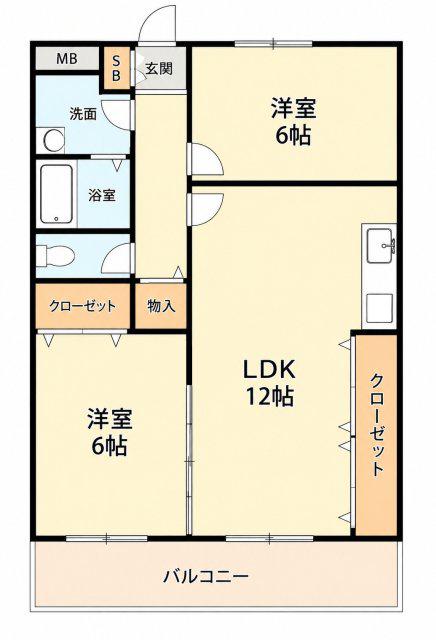 ウエストヴィラ西本(3DK/3階)の間取り写真