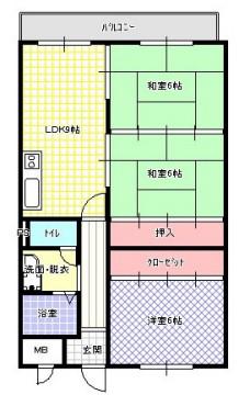ハイツプログレス(3LDK/4階)の間取り写真