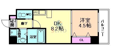 アトール西中島II(1LDK/5階)の間取り写真