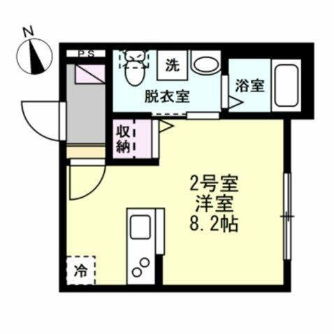 ベイルーム京急久里浜(ワンルーム/1階)の間取り写真