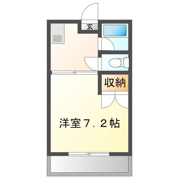みのりハイツ (1K/1階)の間取り写真