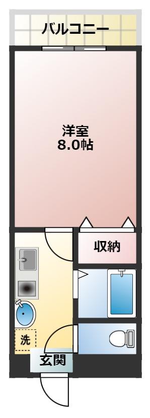 セレナーデホープ(1K/2階)の間取り写真