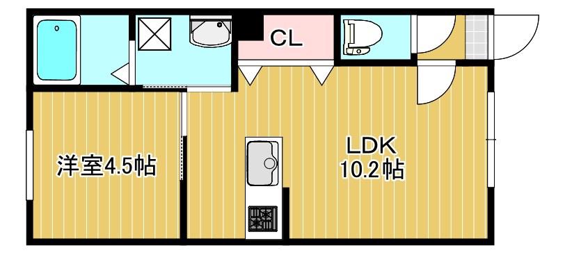 フェンネル末広(1LDK/2階)の間取り写真