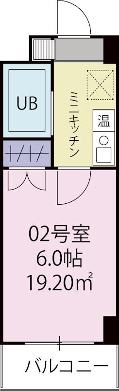 ベルビー川崎(1K/5階)の間取り写真