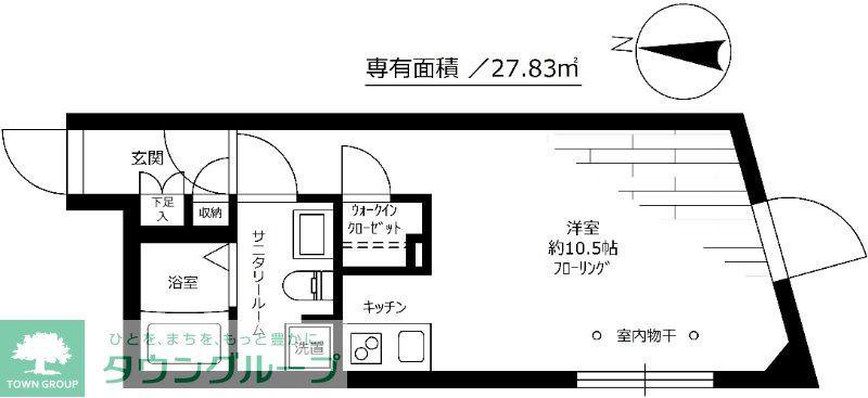 クラリア野方ウエスト(ワンルーム/1階)の間取り写真