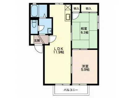 コーポ高登(2LDK/2階)の間取り写真