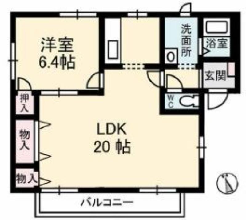 フレグランス大島A棟(1LDK/2階)の間取り写真