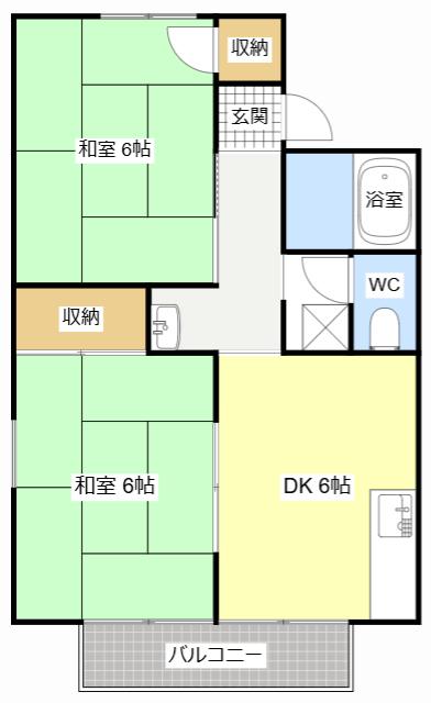 セジュールゆう(2DK/2階)の間取り写真