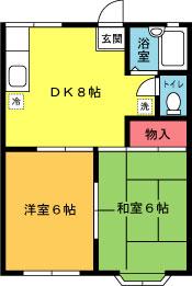 ビュー松林(2DK/2階)の間取り写真
