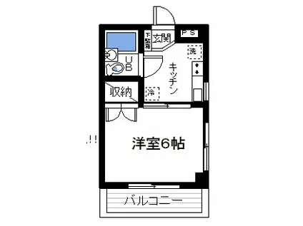 ツァールトハイツ(1K/2階)の間取り写真