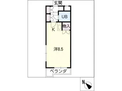 シャトルミエ(ワンルーム/4階)の間取り写真