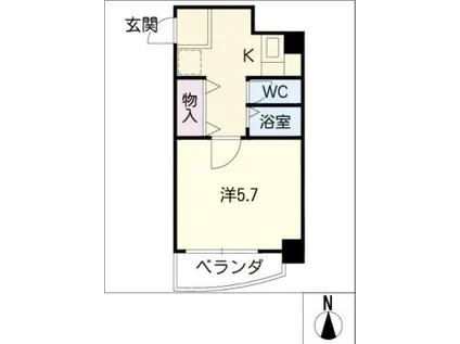 シャトウ大森(1K/3階)の間取り写真