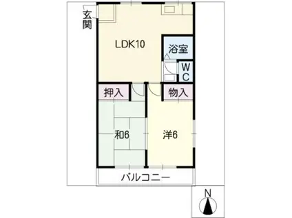 コーポた・つ・み(2LDK/2階)の間取り写真