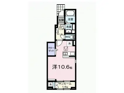 ファイアブルーム大森(ワンルーム/1階)の間取り写真