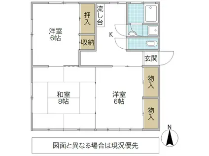 ハイツジュピト(3K/2階)の間取り写真