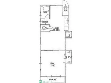 コーポ三神(1LDK/2階)の間取り写真