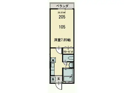 ハイムメルシー2(1K/2階)の間取り写真