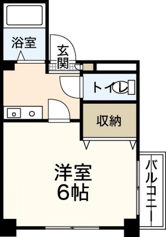 ステップワン(1K/4階)の間取り写真