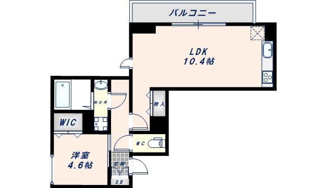 ラフィーネクローバーII(1LDK/2階)の間取り写真