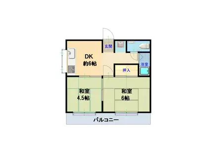 仁平マンション(2DK/3階)の間取り写真
