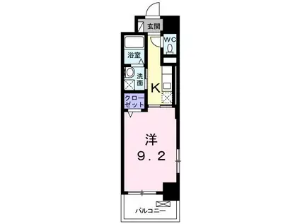 オンフォレスト芳泉(1K/2階)の間取り写真