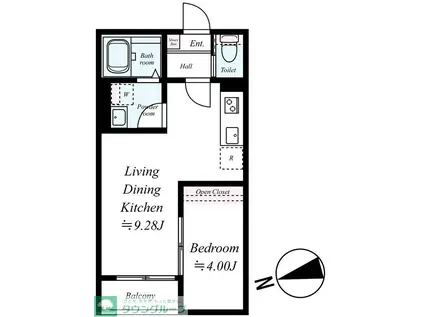 GRADUS大袋(1LDK/1階)の間取り写真