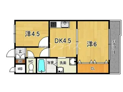 ファイン諏訪(2DK/2階)の間取り写真