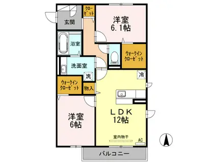 エスポワール(2LDK/2階)の間取り写真