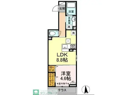 アンタレス(1LDK/3階)の間取り写真