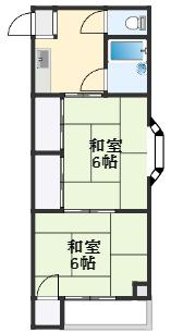 コンパーノ羽衣(2K/3階)の間取り写真