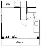ハイツホワイトヘロン(ワンルーム/3階)の間取り写真