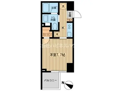 ザ・カシワ捨番(1K/9階)の間取り写真