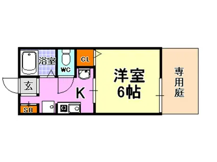 フレグランス神明(1K/1階)の間取り写真