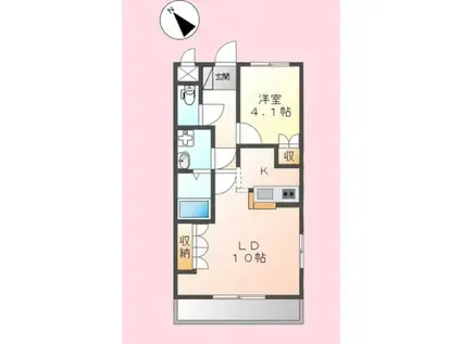 リバー・ウィンド(1LDK/2階)の間取り写真