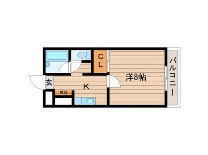 インフィニティみずほ台(1K/2階)の間取り写真