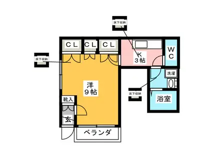 メゾン長谷部(1K/1階)の間取り写真
