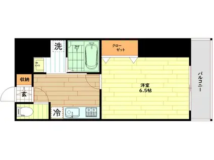 メゾンドアヴェルIV(1K/5階)の間取り写真