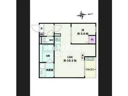 JACK HEIWA I(1LDK/2階)の間取り写真