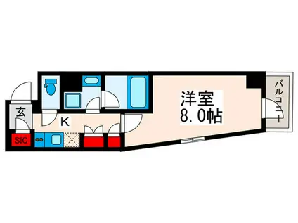 オルサス西日暮里(1K/4階)の間取り写真