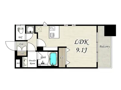 GATE COURT TOYONAKA(ワンルーム/5階)の間取り写真