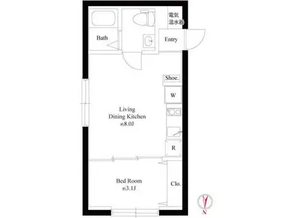 グラウンデュークス西大島(1LDK/5階)の間取り写真