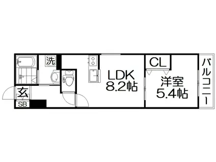 RESIDENCE HARU II(1LDK/2階)の間取り写真