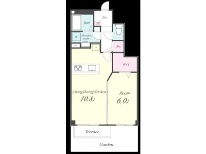 フローリッシュ(1LDK/1階)の間取り写真