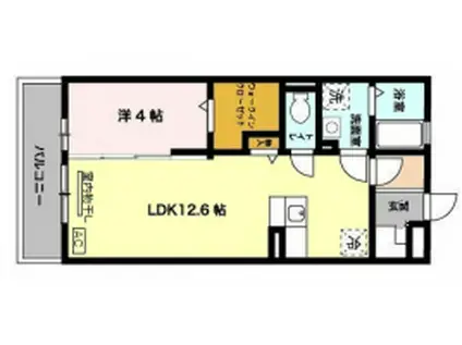 オブ・ヴィラージュ(1LDK/3階)の間取り写真