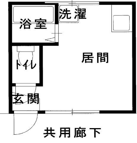 第2太陽ハイツ(ワンルーム/1階)の間取り写真