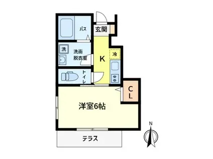 CASE FELICE(1K/1階)の間取り写真