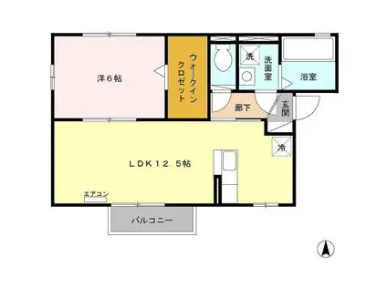 コンフォートスクエア(1LDK/2階)の間取り写真